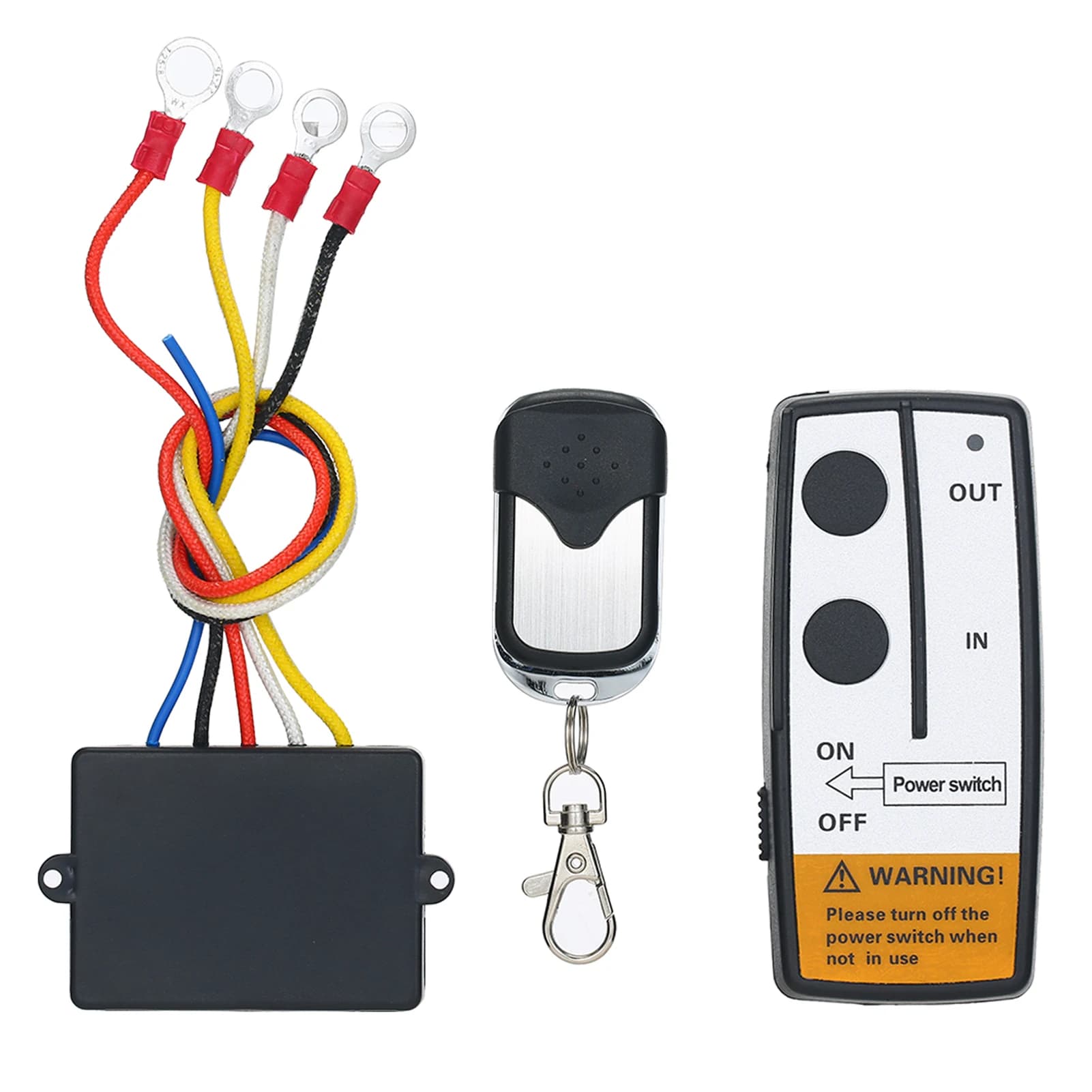 Kit de télécommande de treuil sans fil universel DC12V 12V 50 pieds 2 télécommandes avec voyant lumi