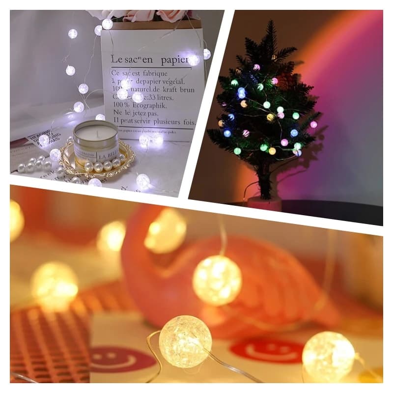Guirxiété lumineuse LED dégradée, à piles, décoration de Noël, mariage, arbre de Noël, décor du Nouv