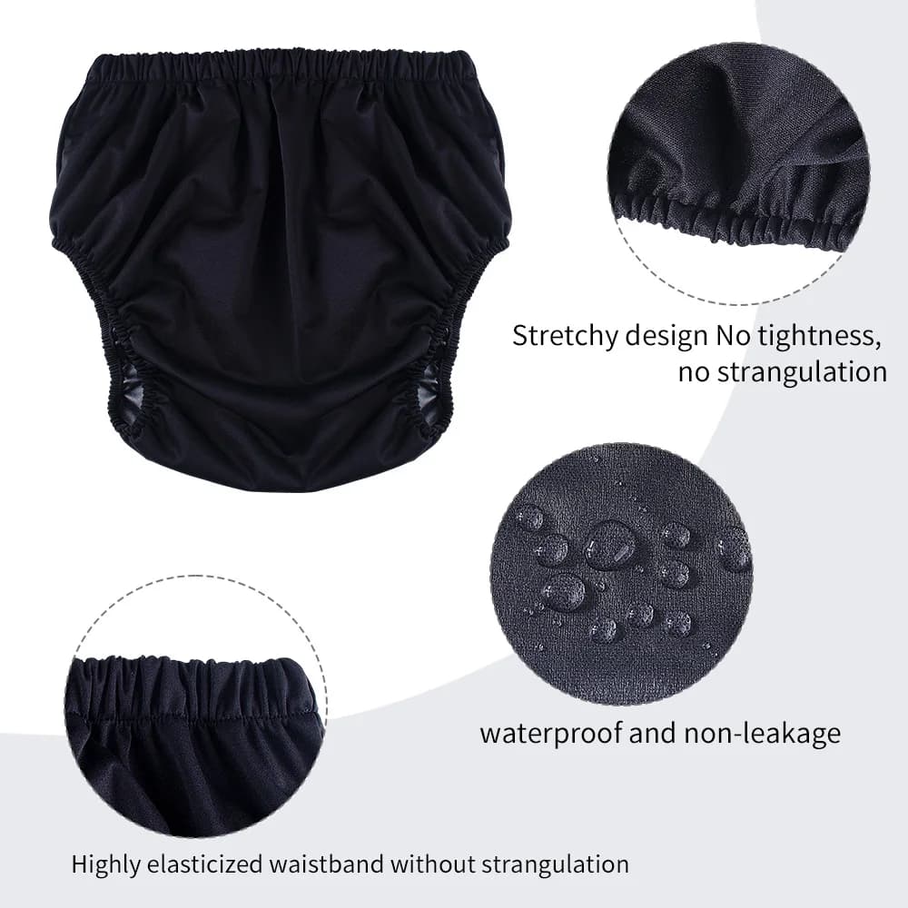 3 pièces couleur unie imperméable iaper pour adultes lavable réutilisable couche-culotte pantalon an