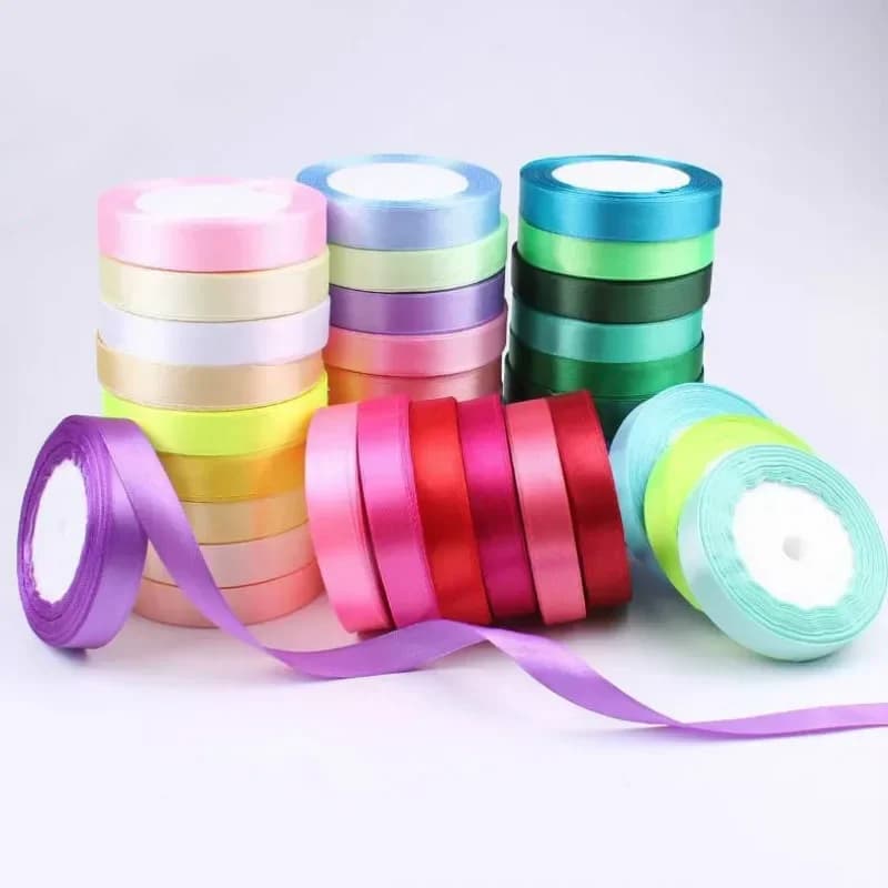 Rubans en Satin de soie pour artisanat, 25 mètres, 6mm, 10mm, 15mm, 20mm, 25mm, 40mm, 50mm, nœud, em