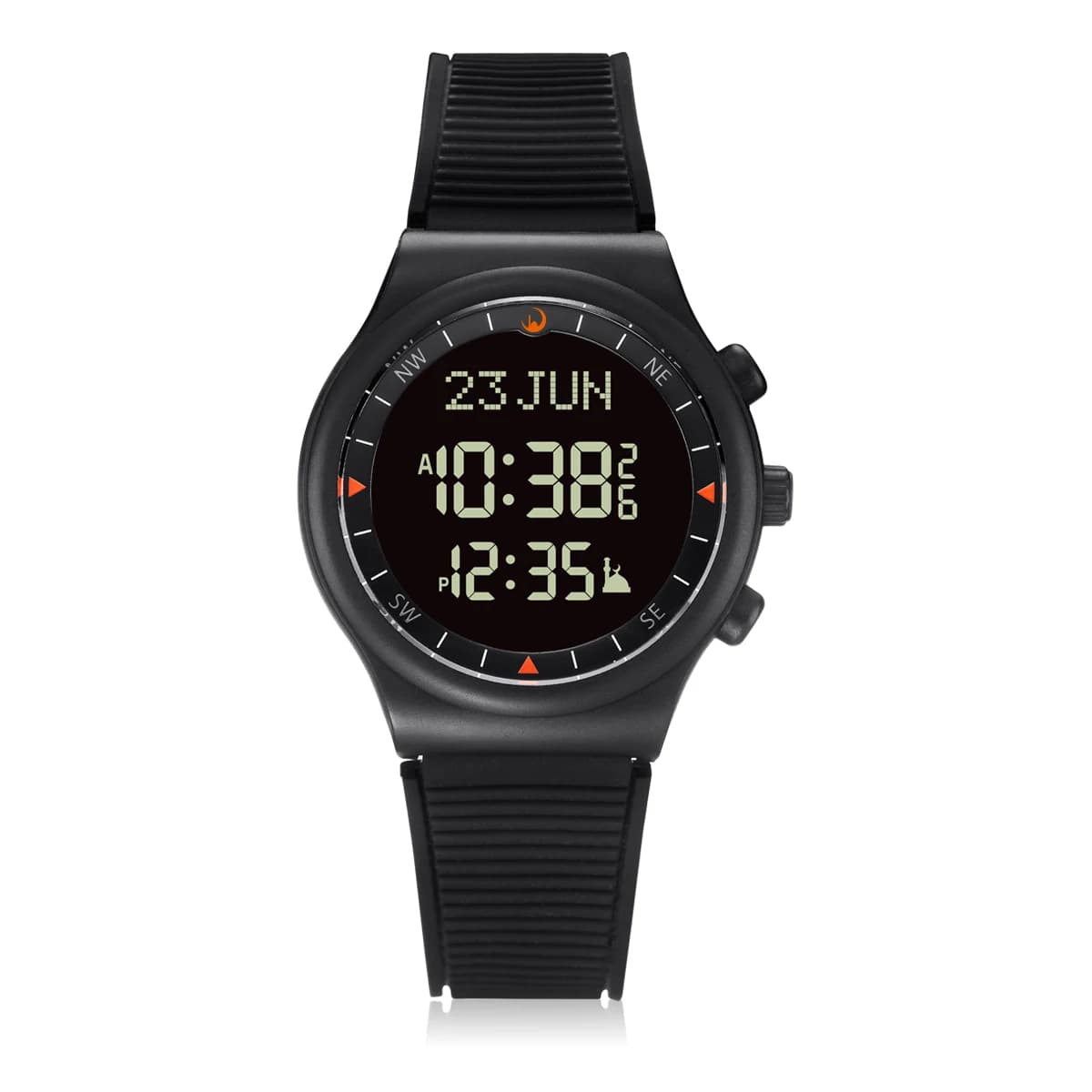 Montre de prière Azan pour prière musulmane avec boussole Qibla Montre de sport rétroéclairée islami