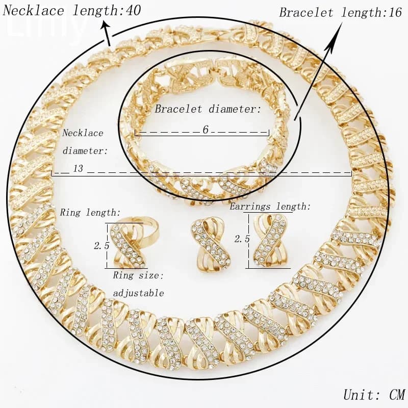 Ensemble de bijoux plaqués or 18 carats, collier ras du cou africain de dubaï, boucles d'oreilles, b