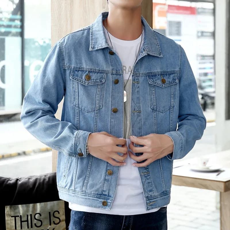Nouveau printemps automne hommes vestes en jean décontracté Streetwear vêtements d'extérieur couleur