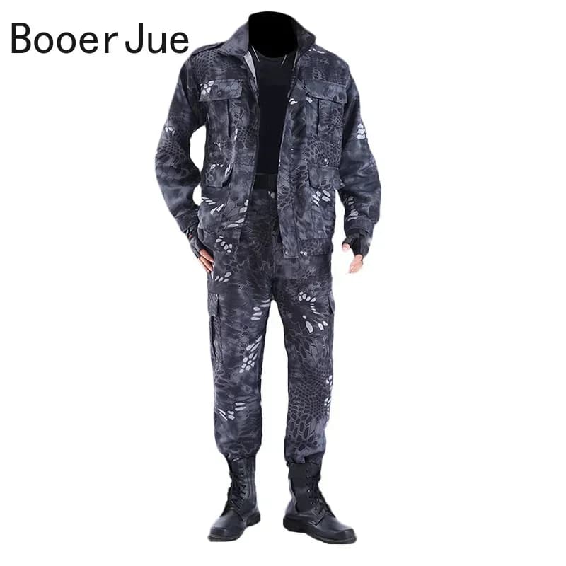 Salopette résistante à l'usure à motif Python noir, uniforme en tissu d'assurance du travail, survêt
