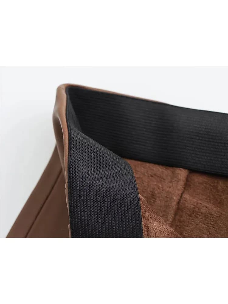 HH 2024 Pantalon en simili cuir pour femme Taille haute Pantalon à jambes droites Mode Femme Streetw