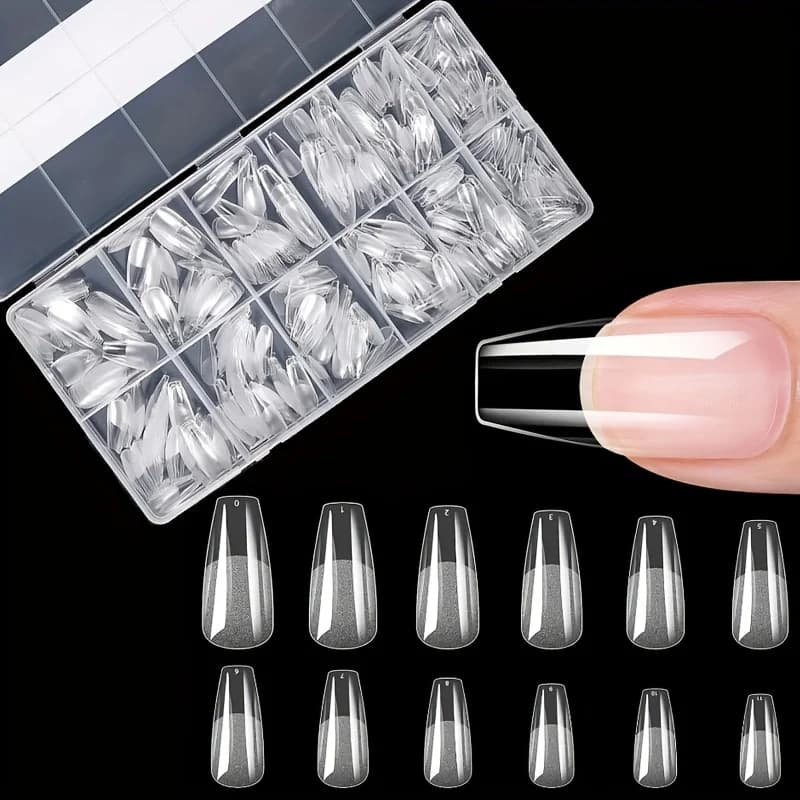 600 pièces couverture complète presse sur les pointes des ongles Stiletto amande carré cercueil fran