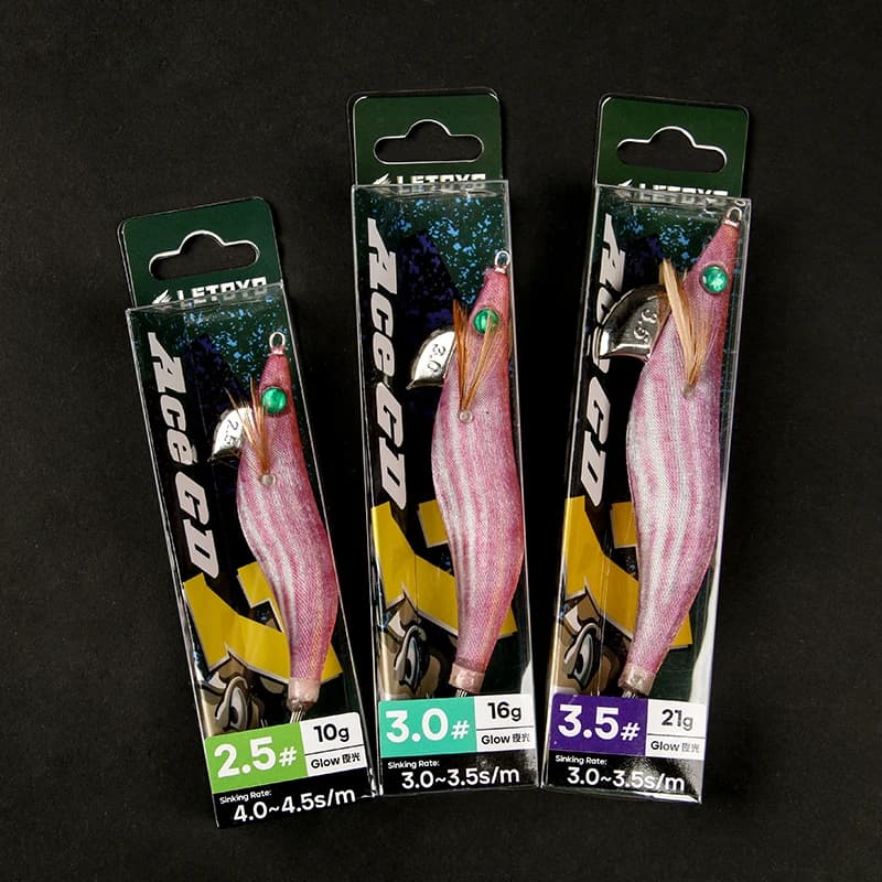 LETOYO 3.0-3.5 #   Appât de calmar lumineux gabarit de calmar leurre de pêche appât artificiel pour 