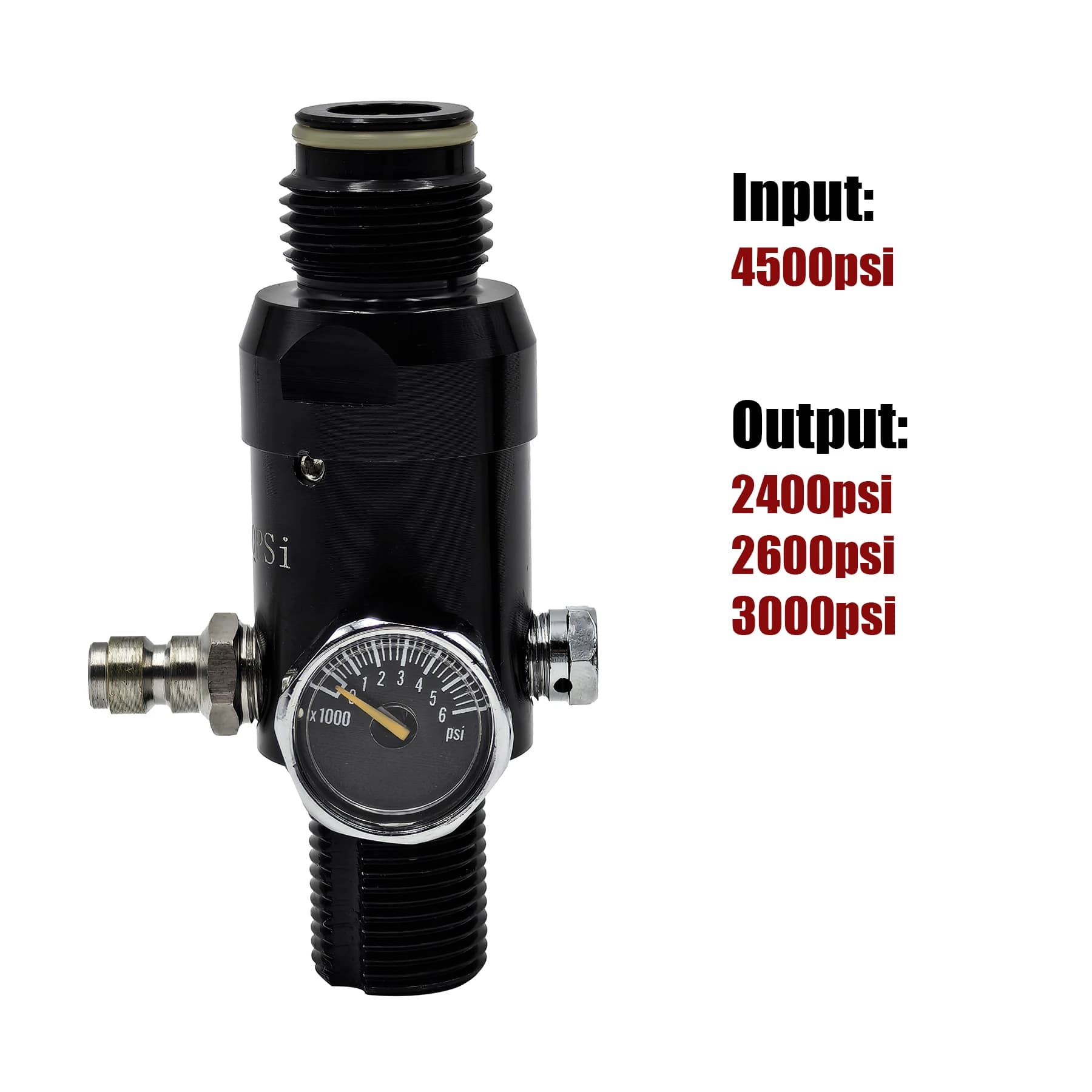 HPA 4500psi cylindre régulateur de réservoir d'air filetage de Valve M18 * 1.5 ou 5/8-18UNF sortie 8