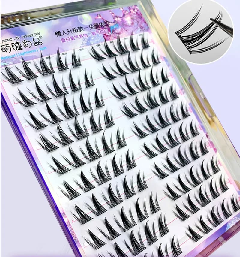 Faux-cils auto-adhésifs sans colle, ailés, moelleux, naturels, épais, Manga, réutilisables, élargis,
