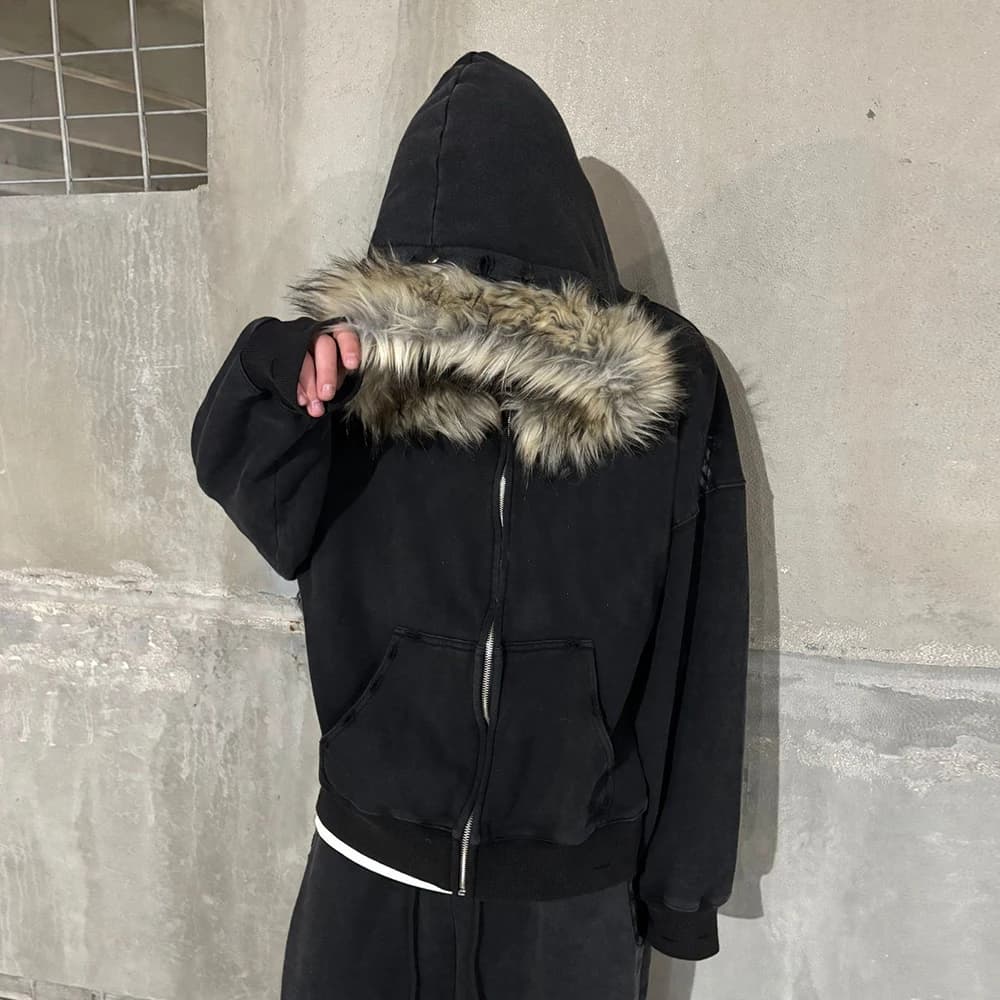 Sweat à capuche à manches longues, chapeau moelleux, couleur unie, décontracté, manteau rétro, tenda