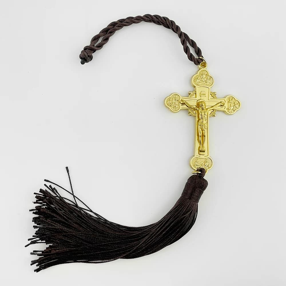 HTISOK Pendentif croix orthodoxe Jésus Statue du Christ Crucifix Pendentif de voiture Décor religieu