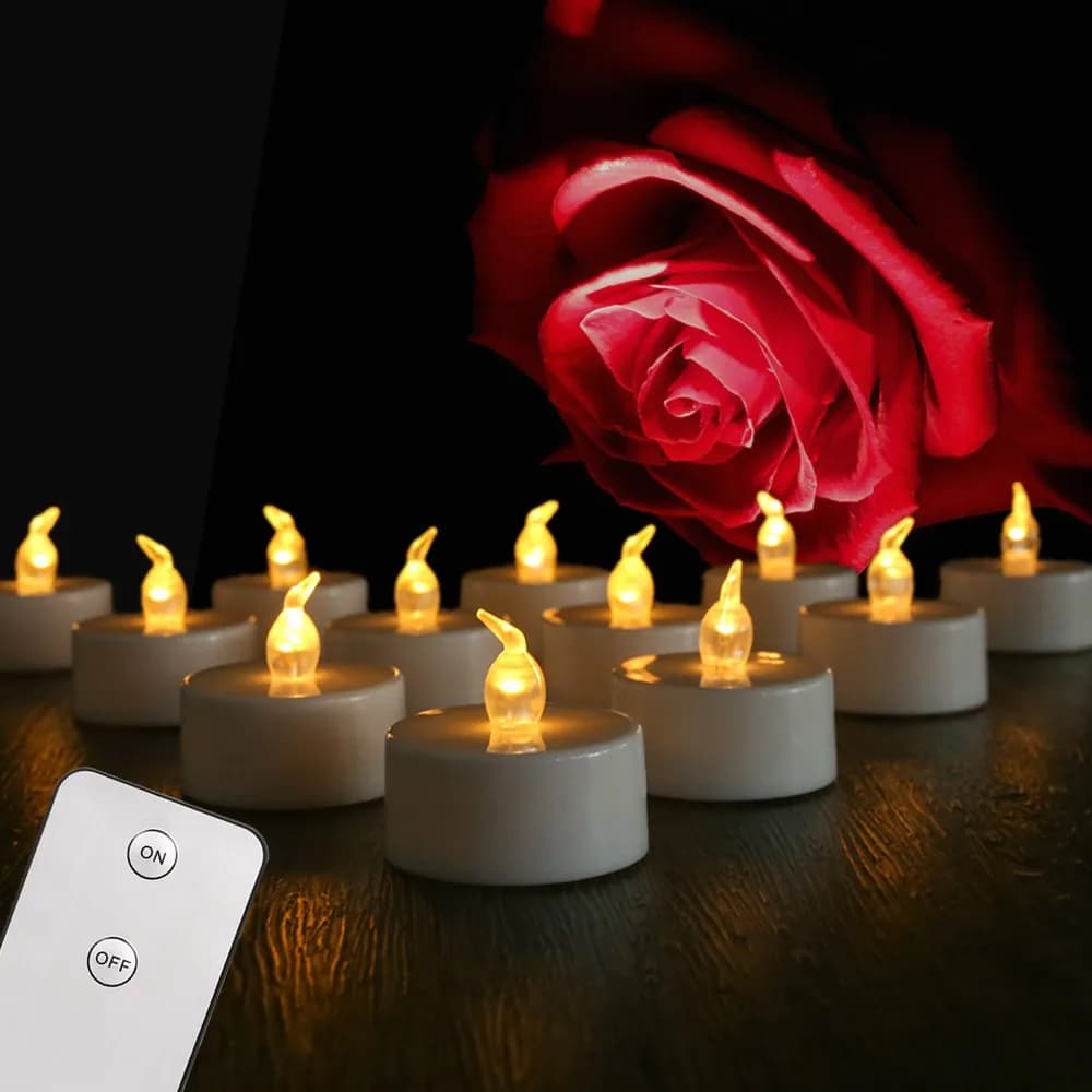 Bougie LED sans flamme avec/sans télécommande, éclairage à flamme vacillante, bougie chauffe-plat po