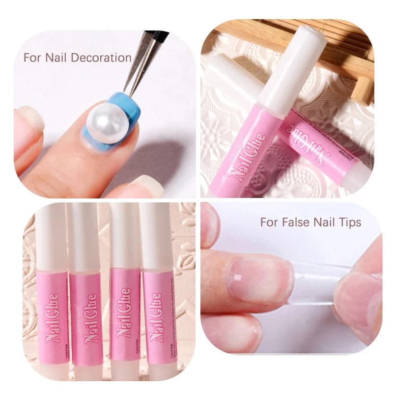 Ensemble de colle à ongles Super forte pour faux ongles, en acrylique, à pression, décoration artist