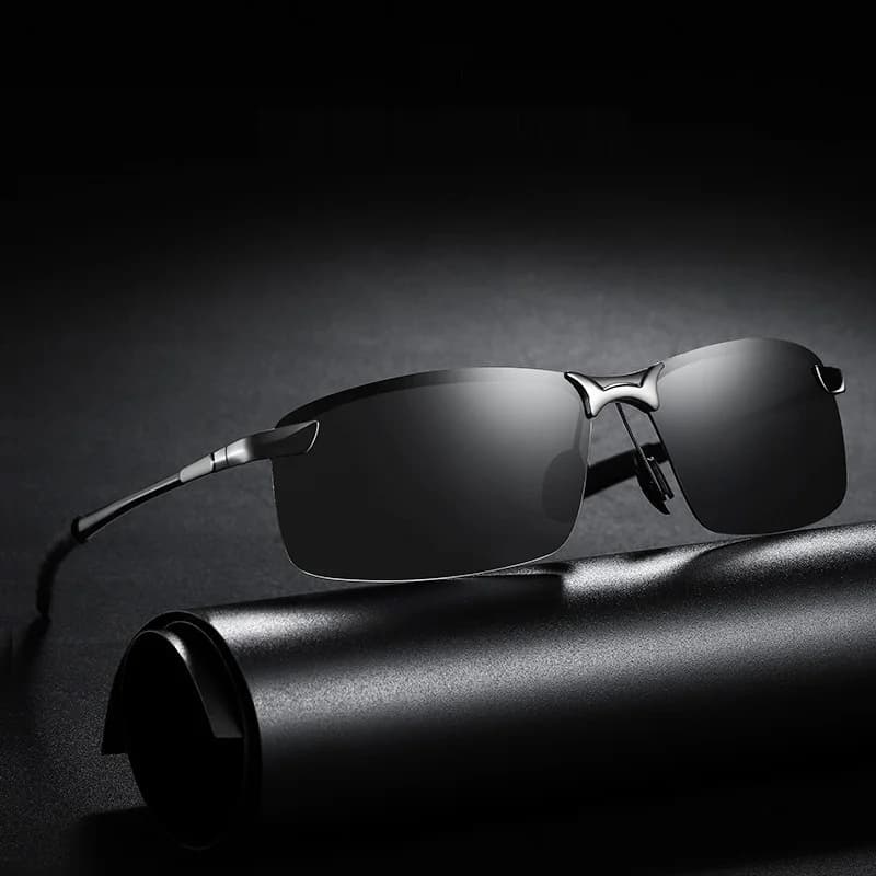 Lunettes de soleil polarisées classiques en métal pour hommes, mode, conduite, pêche, demi-monture, 