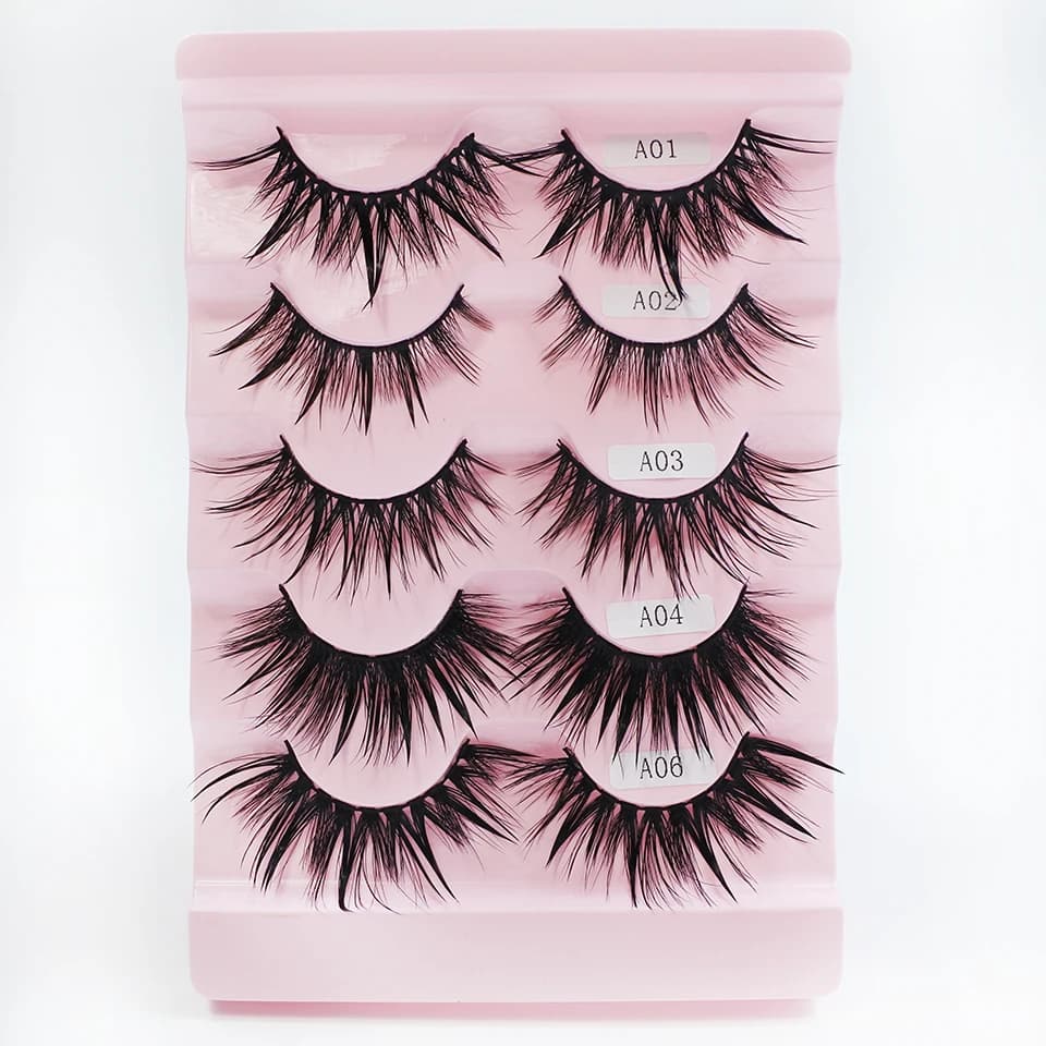 Faux cils cosplay féminins, maquillage coréen, nouveau style, pointes de support, cils 3D, cils mang