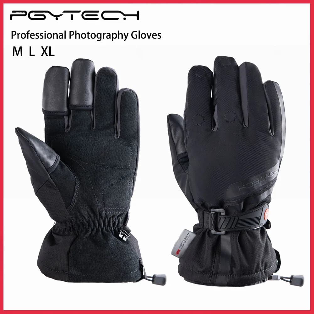 PGYTECH – gants de photographie professionnels, antidérapants, durables, en cuir véritable, Fiber de