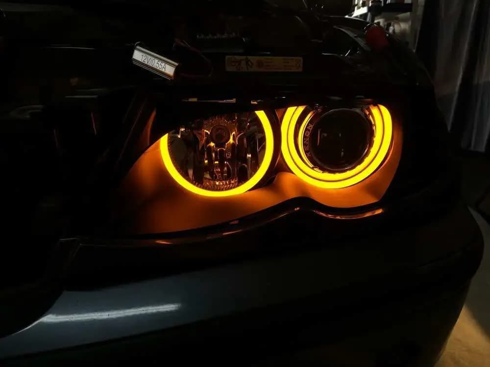 4X131MM Jaune.ambre.rouge.bleu.vert. Anneau Halo en coton léger SMD LED, yeux d'ange pour BMW E36 E3
