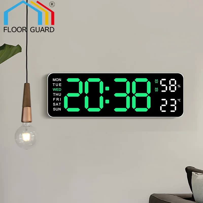 Horloge murale électronique intelligente USB silencieuse à LED, horloge de bureau moderne, alarme no