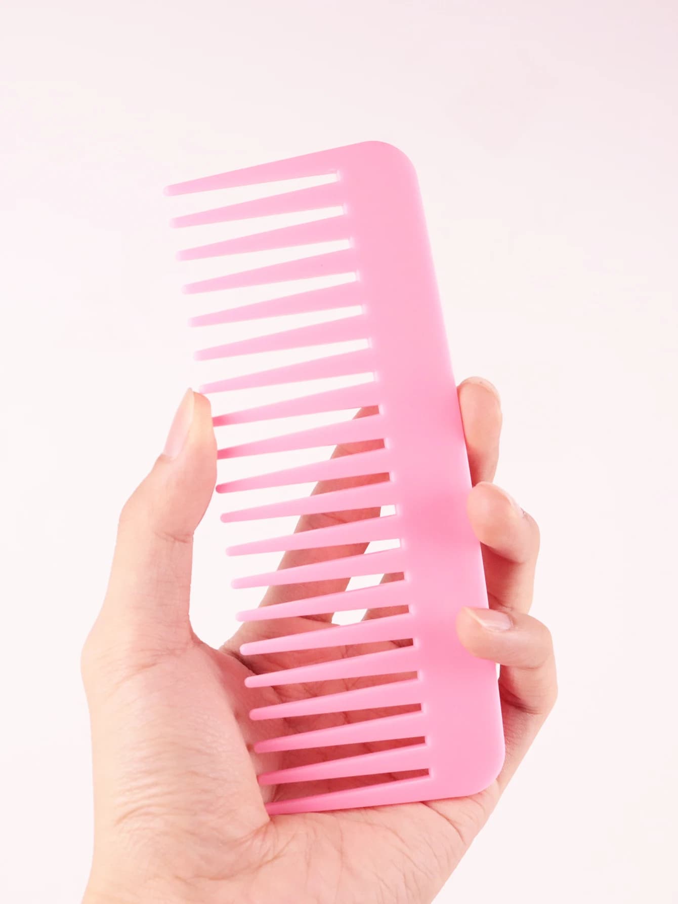 1 peigne de coiffure en plastique épais, résistant à la chaleur, antistatique à dents longues et à d
