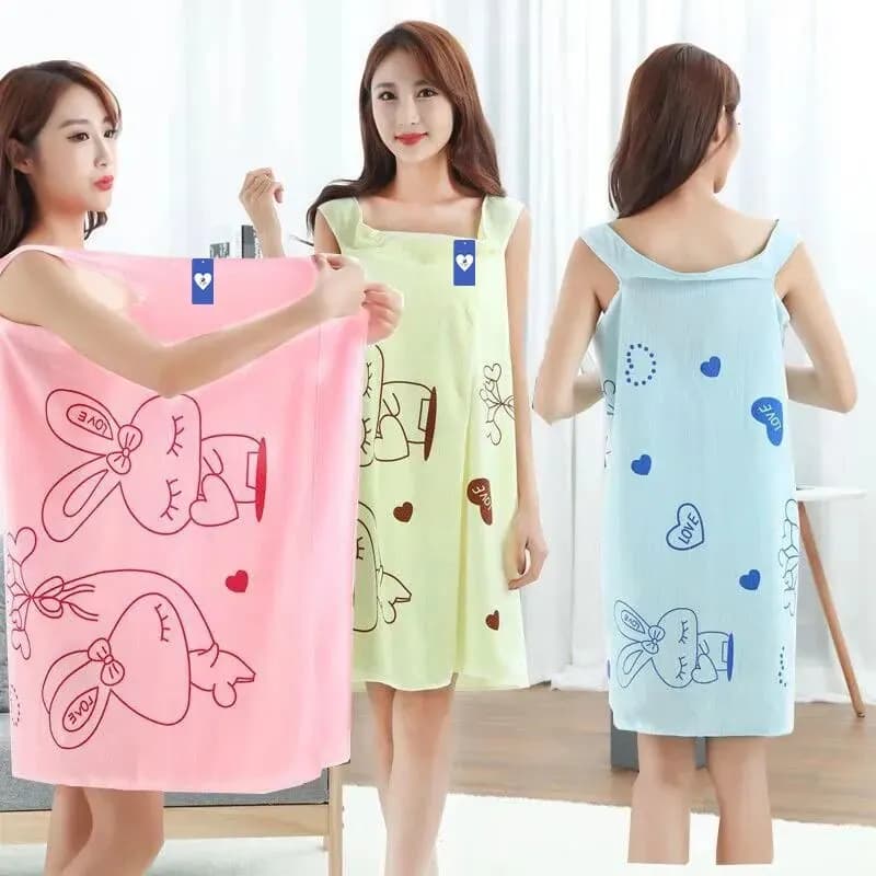 Serviette de bain portable Love Rabbit pour femme adulte, serviette de bain épaisse, serviette de ba