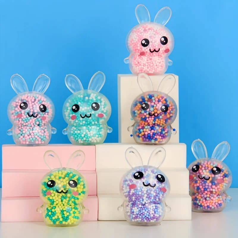 Balles anti-Stress en forme de lapin Squishy, 3 pièces, avec jouet léger anti-Stress, jouets Fidget 