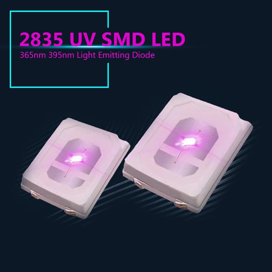 2835 3528 SMD UV violet puce de lumière lampes ltraviolet 0.5W 0.2W 395nm 365nm LED Diode électrolum