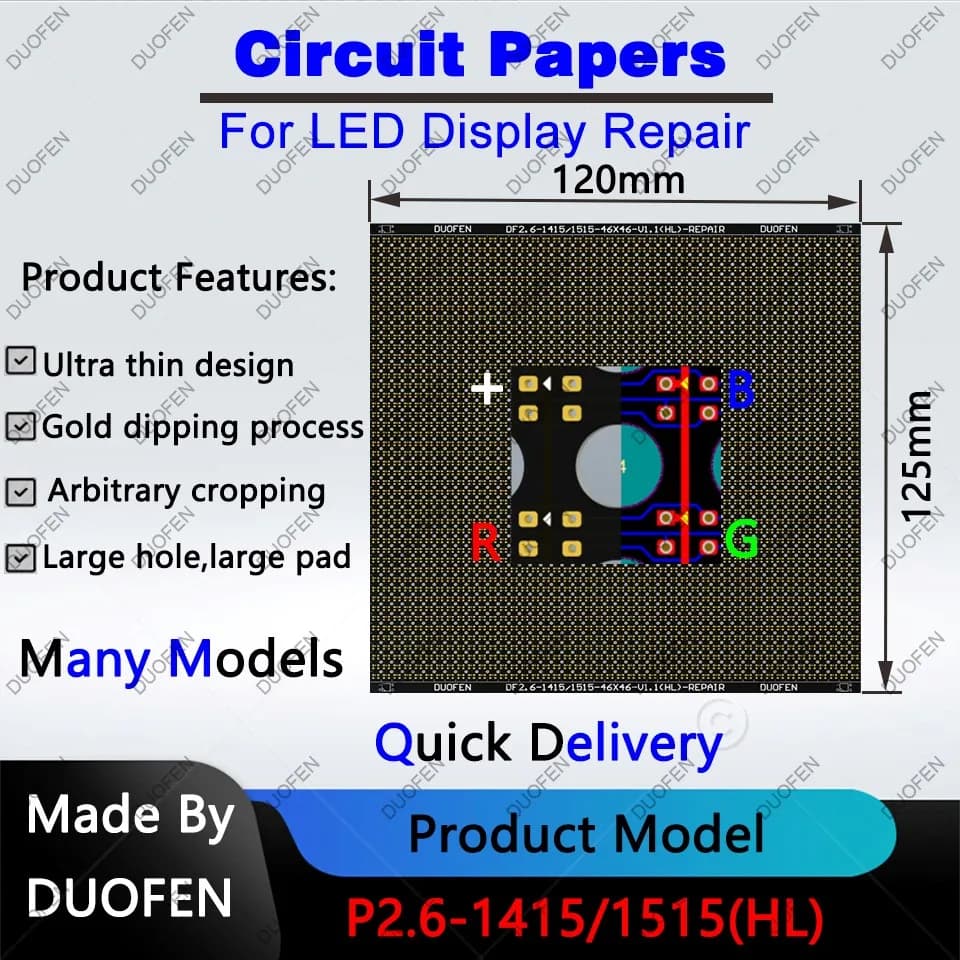 Papier de circuit série P2.6, tampons à souder double face, entièrement coupés avec de grands trous,