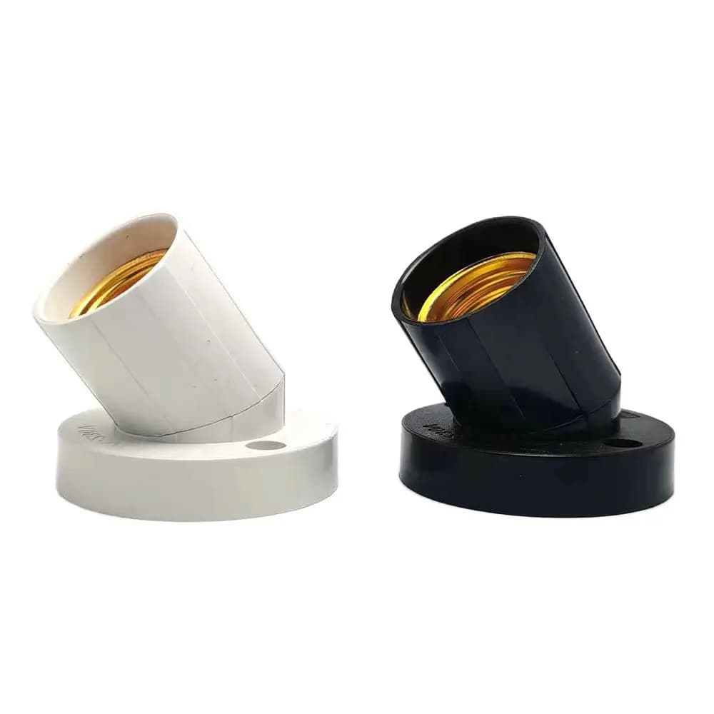 Support de lampe rotatif droit Oblique E27, 1 pièce, vis plate 10A, Base de tête d'ampoule d'éclaira