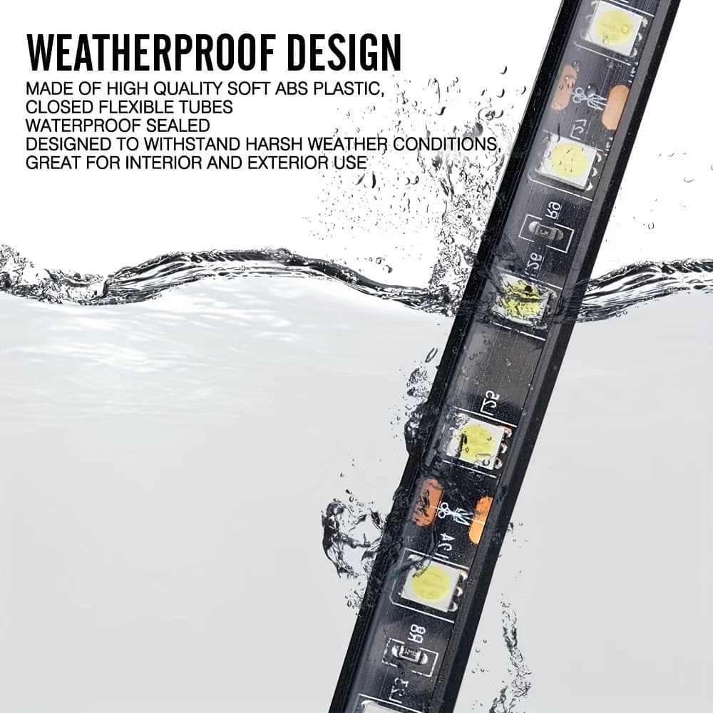 Bande lumineuse LED blanche 2 en 1 3 en 1, 150cm, avec interrupteur marche/arrêt, fusible à lame pou