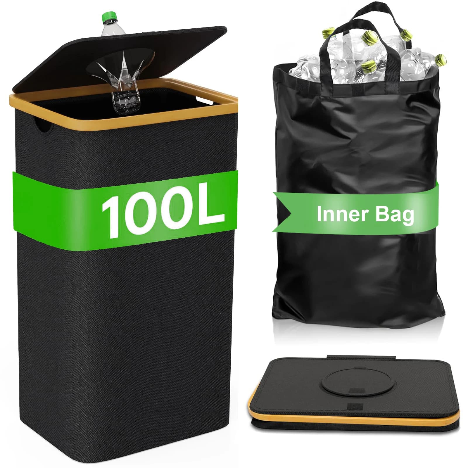 Panier de rangement pour bouteilles vides, sac de collecte des eaux usées, sac de rangement pliable 