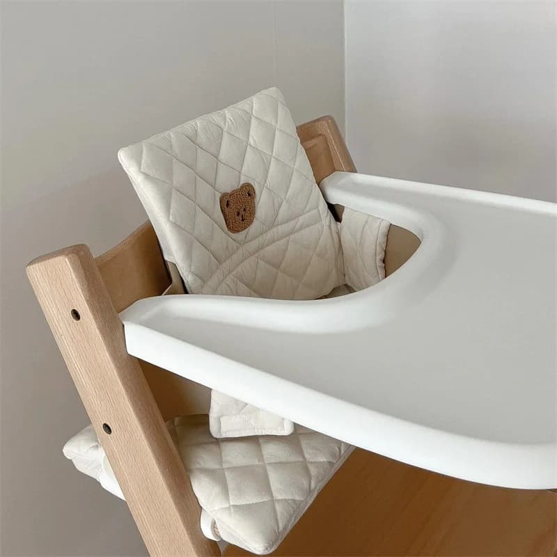 Coussin de chaise haute mignon pour bébé, ours lapin, dos de bébé assis, accessoires de chaise de sa
