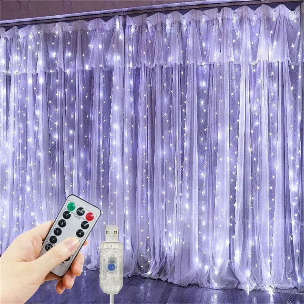 Guirlande lumineuse féerique de noël pour mariage, décoration de fête d'anniversaire, 8 modes LED, r
