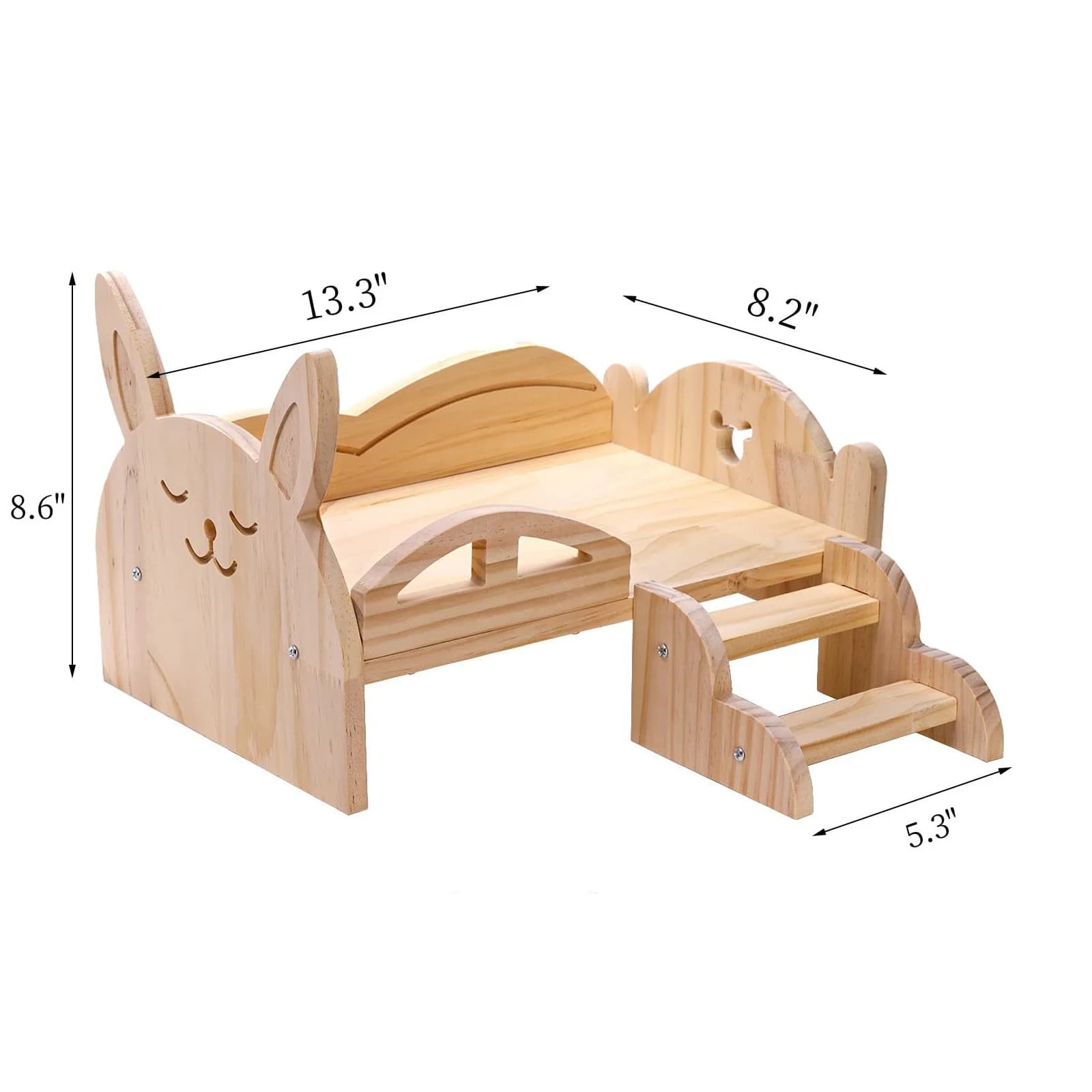 Lit en bois pour Hamster, lapin, couette pour animaux de compagnie jouant à la maison