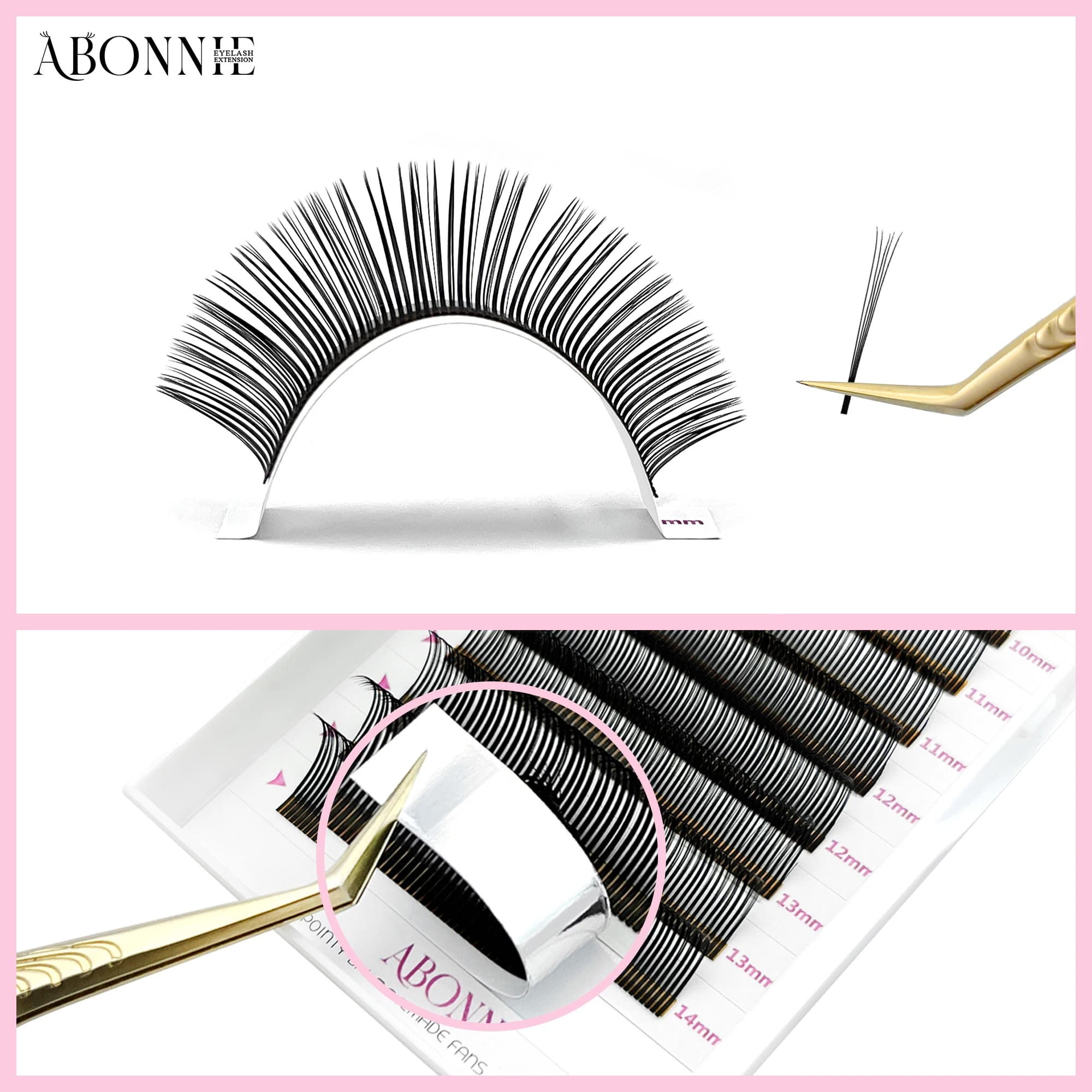 ABONNIE noir marron 5D fleur pointes fée faux cils individuels facile ventilateurs 5D fleur Volume c