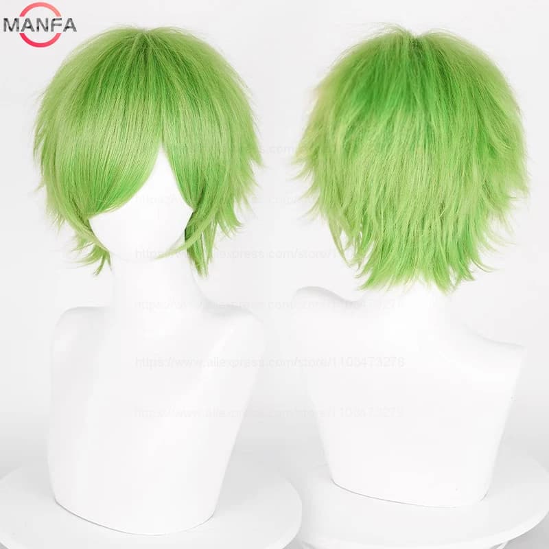 Perruque de Cosplay synthétique courte et lisse de 30cm, cheveux synthétiques résistants à la chaleu