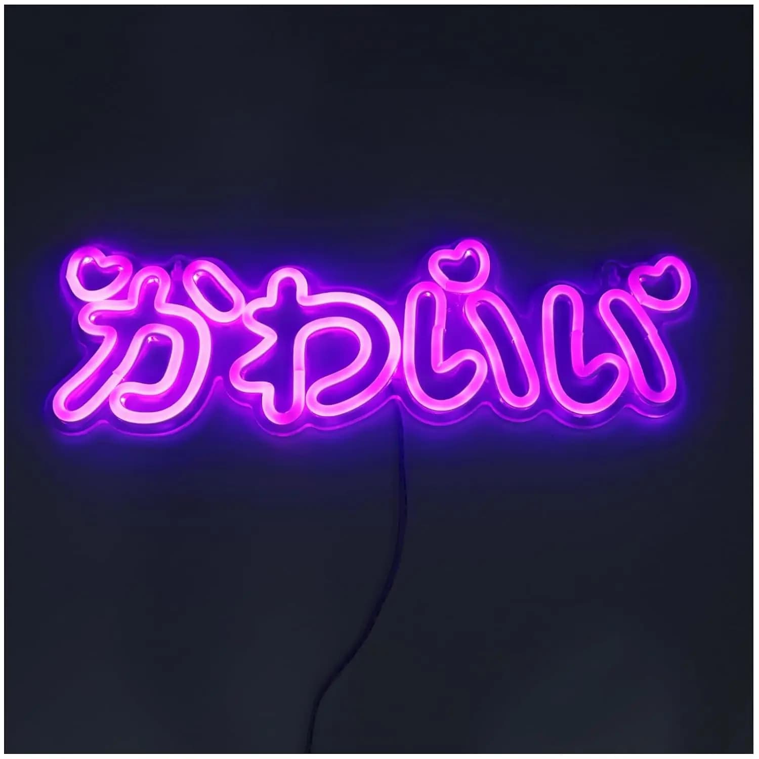 Enseigne au néon LED mignonne, lumière au néon rose japonaise, décoration d'intérieur de style japon