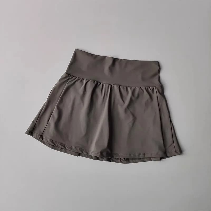 Jupe courte de sport taille haute pour femmes, pantalon de Yoga trapèze Anti-éblouissement avec doub