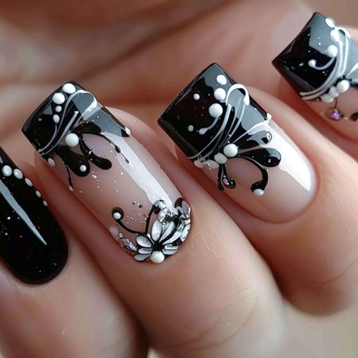 24 pièces court Ballet presse sur ongles dégradé faux ongles portable coller ongles faux ongles Uñas
