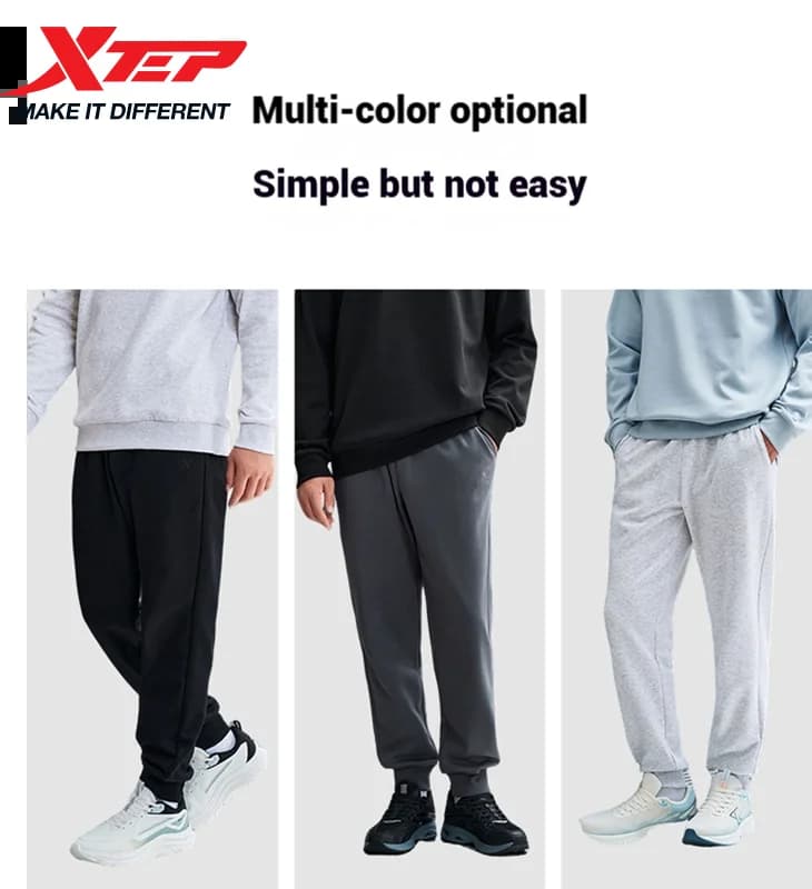 Xtep pantalons en tricot pour hommes hiver doux respirant pantalon à la mode rétro bas confortable 8