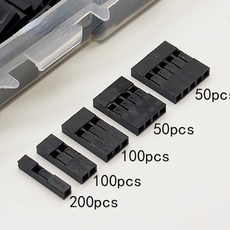 Kit de connecteurs de fil de cavalier, 500 pièces, avec boîte, pas de 2.54mm, 2P 3P 4P 5 broches, bo