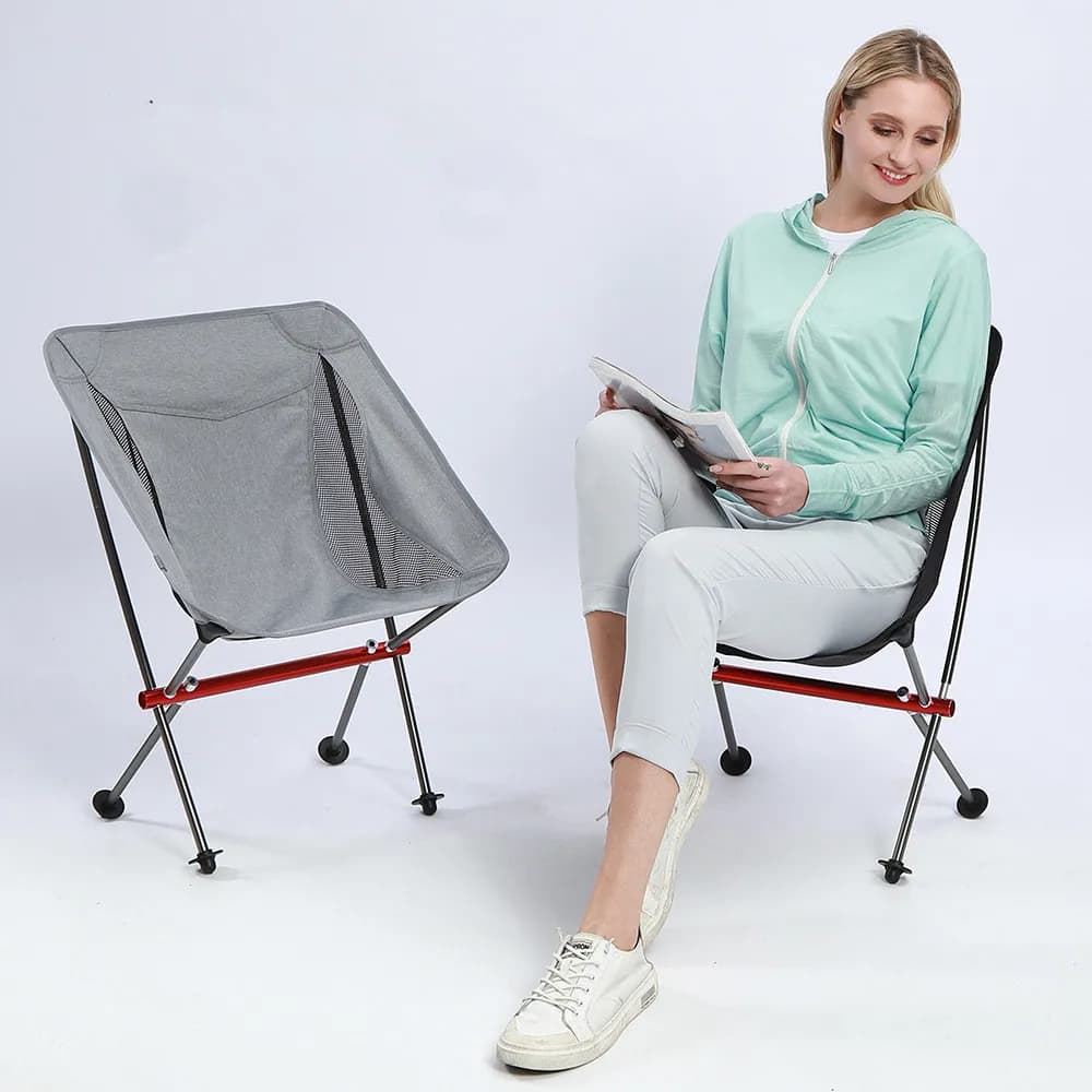 Chaise de Camping pliante Portable, cadre entièrement en aluminium, compacte avec sac de transport, 