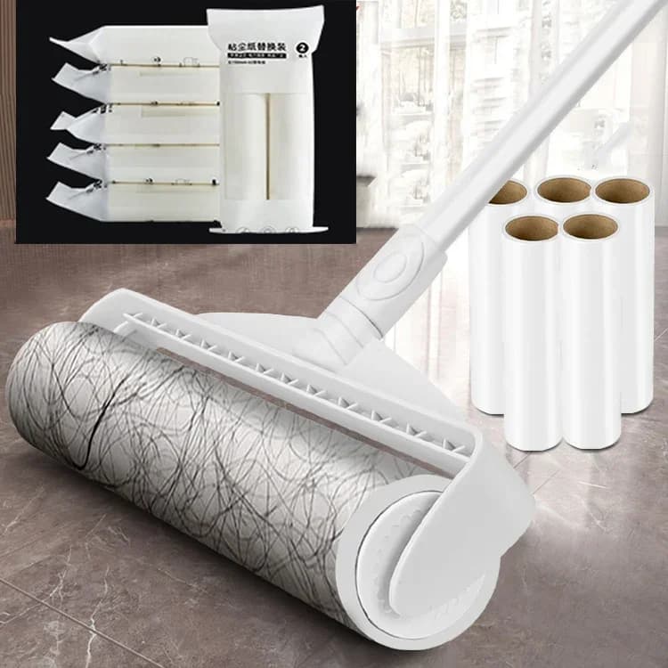 Brosse à rouleau anti-peluches à Long manche, rouleau rétractable pour enlever les poils d'animaux, 
