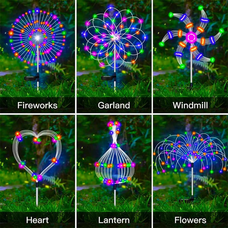 LED feu d'artifice solaire lampe extérieure jardin décor voie fée lumières étanche noël cour balcon 