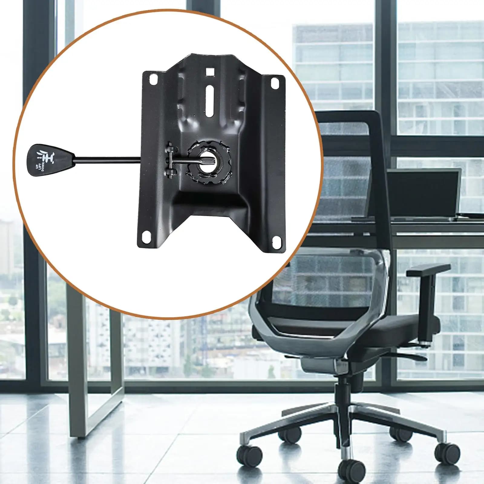 Chaise de Bureau à Base Inclinable et Rotative, Pièce de Rechange, Réglable, pour Salon, Jeu