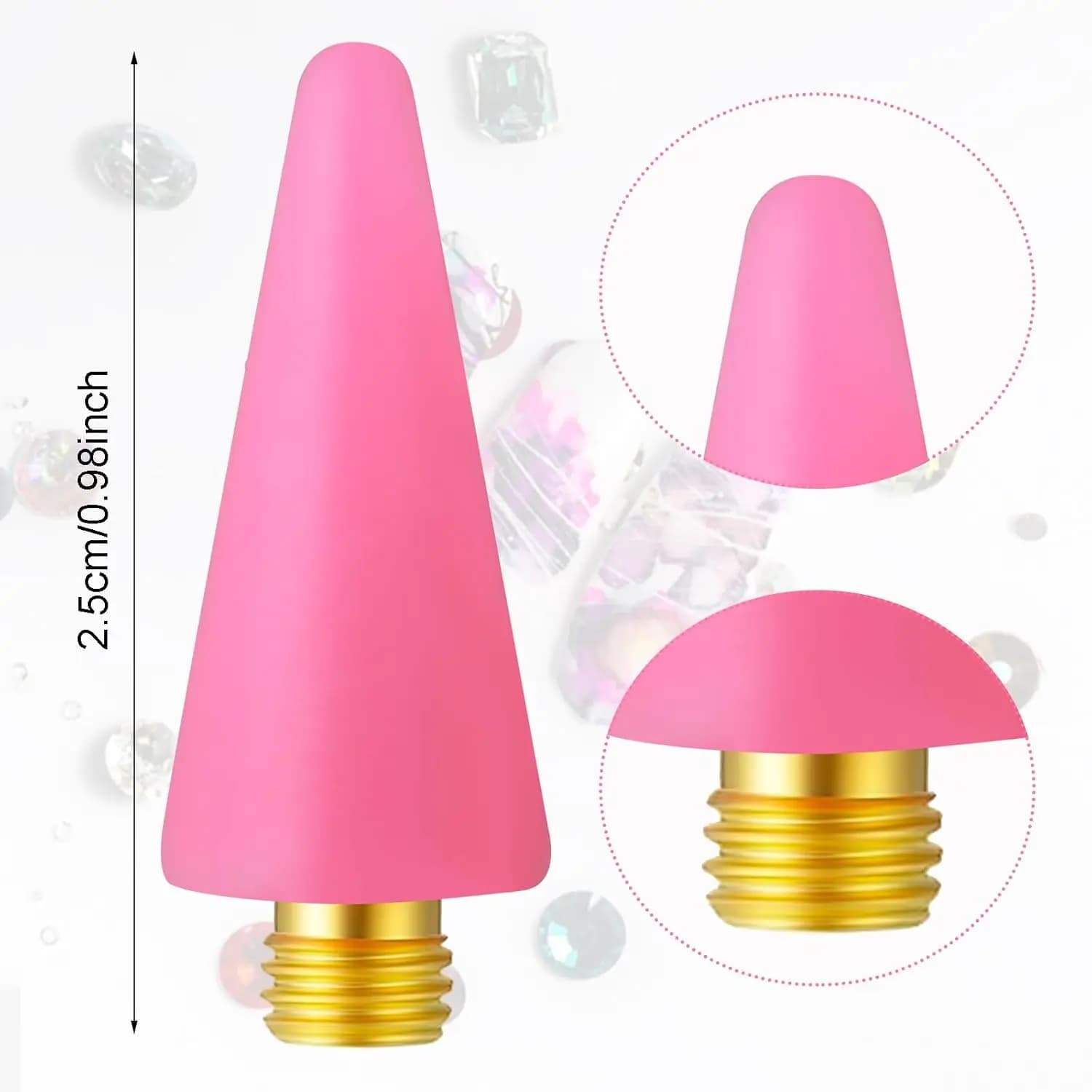 PINCEF-Stylo de pointage pour ongles, 12 pièces, pointe de remplacement, biscuits, outil pour ramass