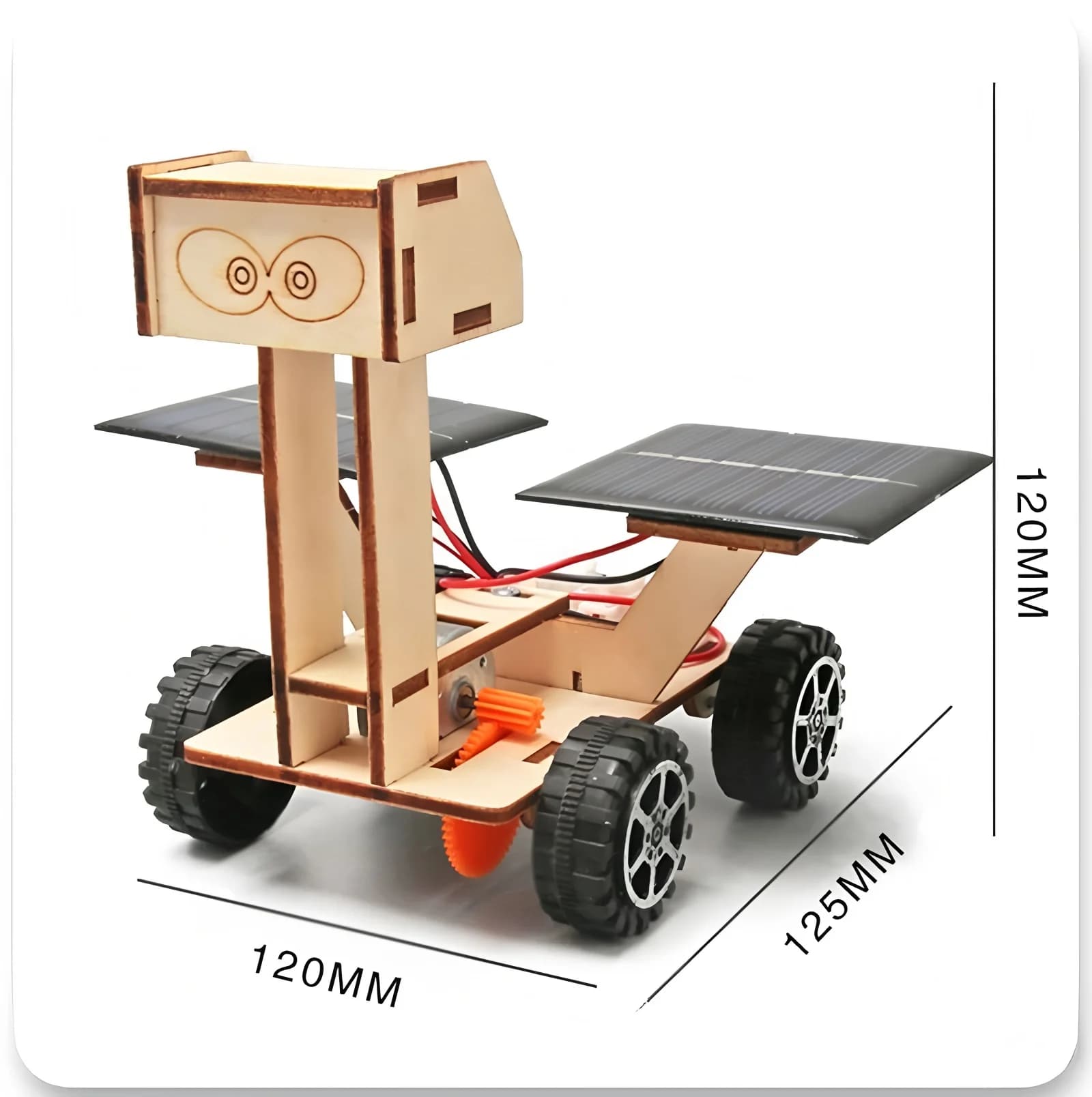Véhicule solaire d'exploration lunaire pour enfants, modèle à assembler soi-même, puzzle 3D en bois,