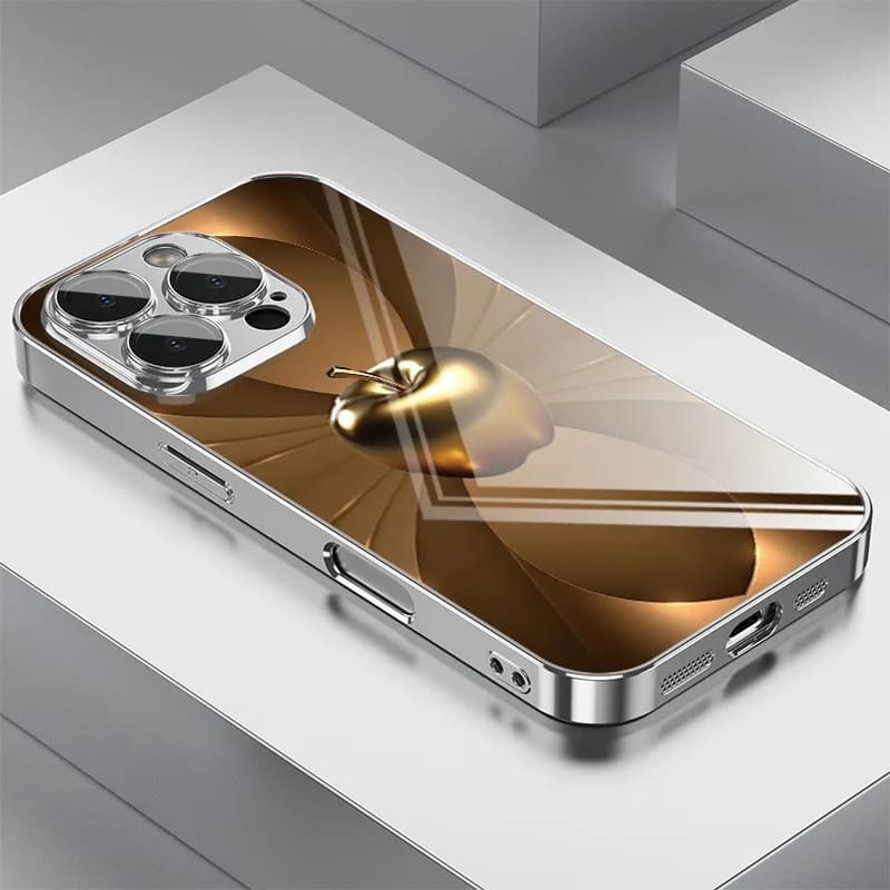 Technologie métallique pour Apple, étui galvanisé en verre trempé pour iPhone 17 16 Pro Max 15 14 Pl