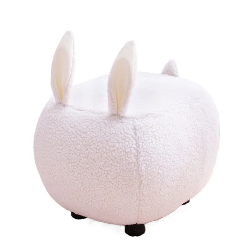 Tabouret à chaussures sur le thème lapin pour salon, pouf bas, mini chaise pour enfants, adorable si