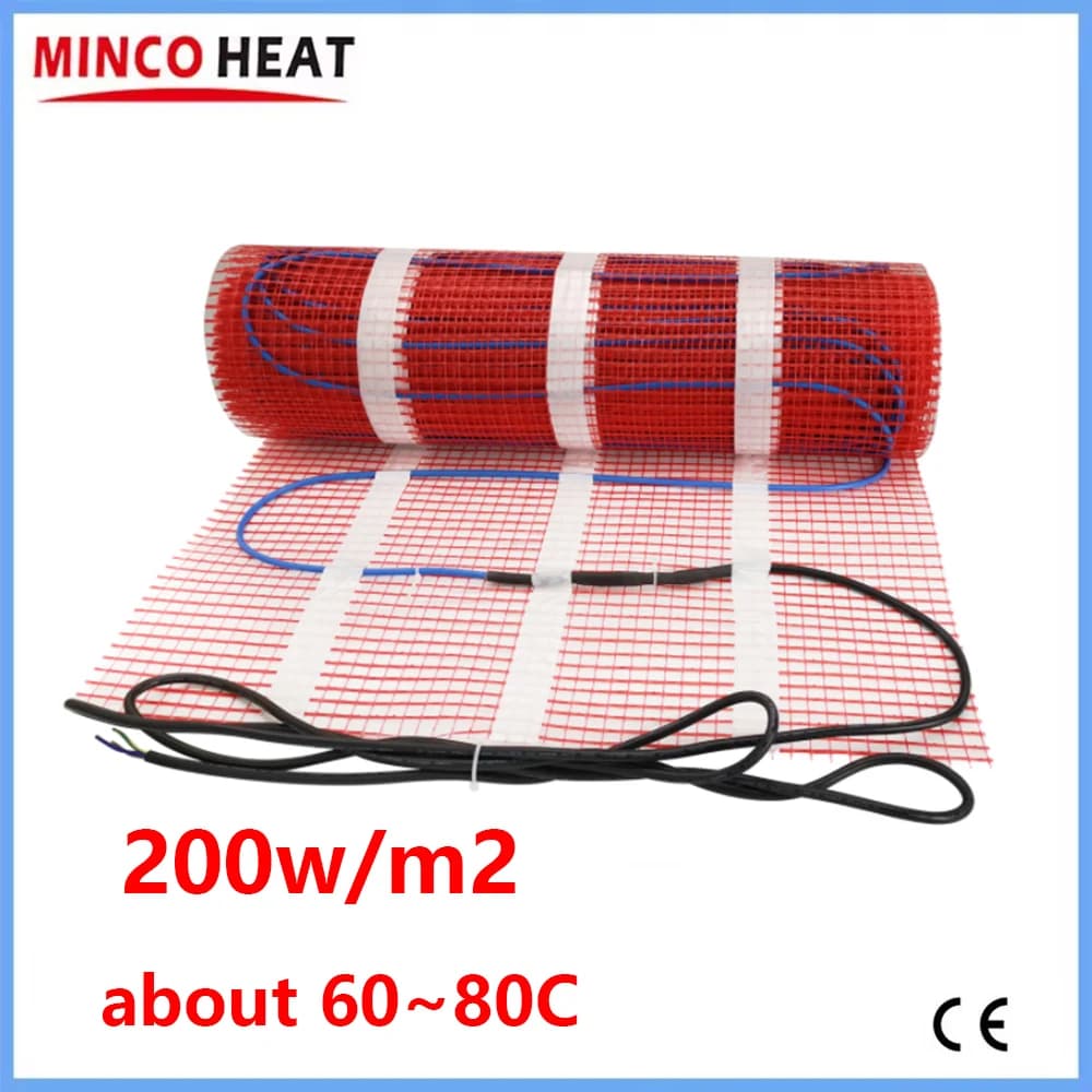 MINCO HEAT AC200 ~ 240V 200w/m2 0.5 à 5m2 tapis chauffant pour le système de chauffage par le sol po