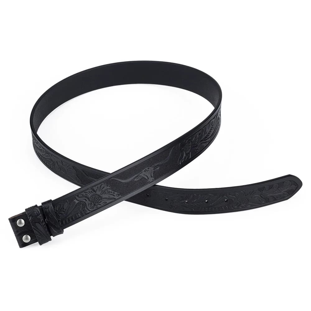 Ceinture en cuir véritable pour homme, peau de vache Tang, motif aigle de vache, ceinture Western Co